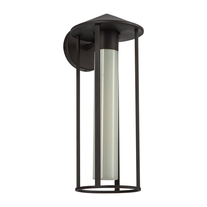 Tenko One Light Exterior Wall Mount Bronze/Glossy Opal Glass-Exterior-Alora-Lighting Design Store