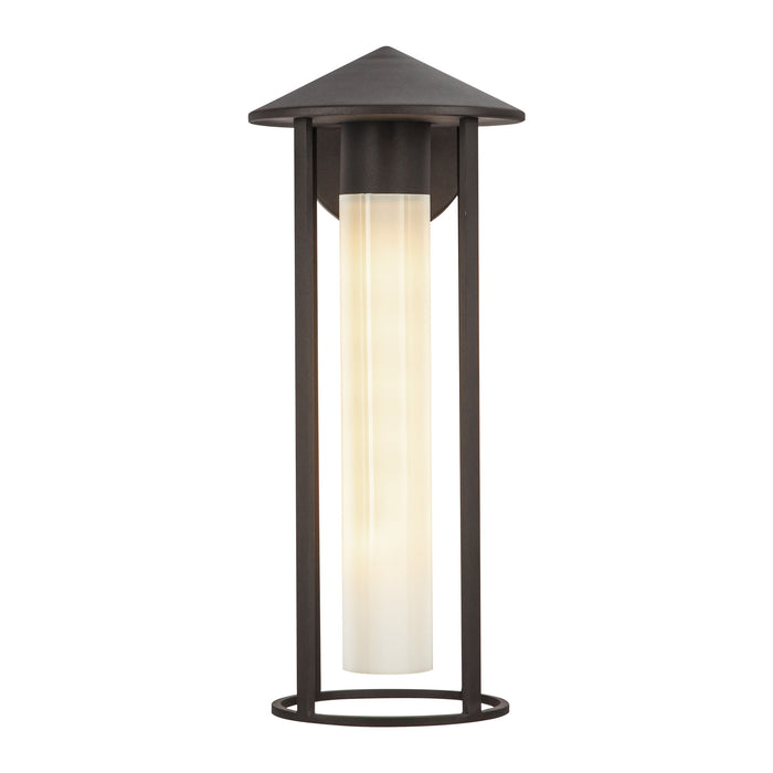 Tenko One Light Exterior Wall Mount Bronze/Glossy Opal Glass-Exterior-Alora-Lighting Design Store