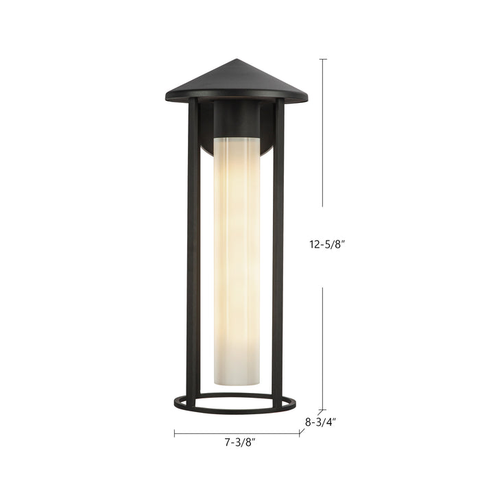 Tenko One Light Exterior Wall Mount Black/Glossy Opal Glass-Exterior-Alora-Lighting Design Store