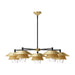 Tetsu Five Light Chandelier Brushed Gold/Clear Glass-Large Chandeliers-Alora-Lighting Design Store