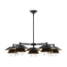 Tetsu Five Light Chandelier Matte Black/Clear Glass-Mid. Chandeliers-Alora-Lighting Design Store