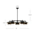 Tetsu Five Light Chandelier Matte Black/Clear Glass-Mid. Chandeliers-Alora-Lighting Design Store