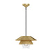 Tetsu One Light Pendant Brushed Gold/Clear Glass-Pendants-Alora-Lighting Design Store