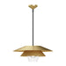 Tetsu One Light Pendant Brushed Gold/Clear Glass-Pendants-Alora-Lighting Design Store