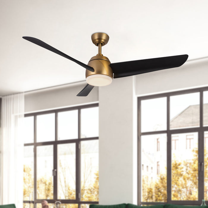Thalia 54"Ceiling Fan Brushed Gold/Matte Black-Fans-Kuzco Lighting-Lighting Design Store