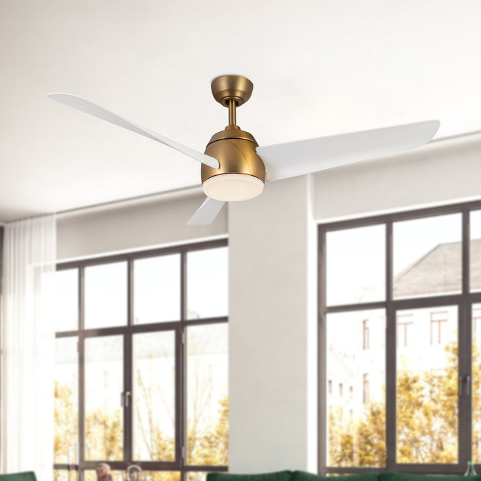 Thalia 54"Ceiling Fan Brushed Gold/Matte White-Fans-Kuzco Lighting-Lighting Design Store