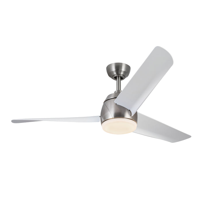 Thalia 54"Ceiling Fan Brushed Nickel/Matte White-Fans-Kuzco Lighting-Lighting Design Store