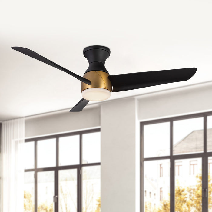 Thalia 54"Hugger Fan Brushed Gold/Matte Black-Fans-Kuzco Lighting-Lighting Design Store