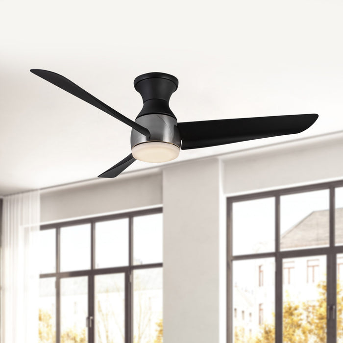 Thalia 54"Hugger Fan Brushed Nickel/Matte Black-Fans-Kuzco Lighting-Lighting Design Store