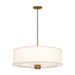 Theo Three Light Pendant Aged Gold/White Linen-Pendants-Alora-Lighting Design Store
