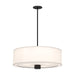 Theo Three Light Pendant Matte Black/White Linen-Pendants-Alora-Lighting Design Store