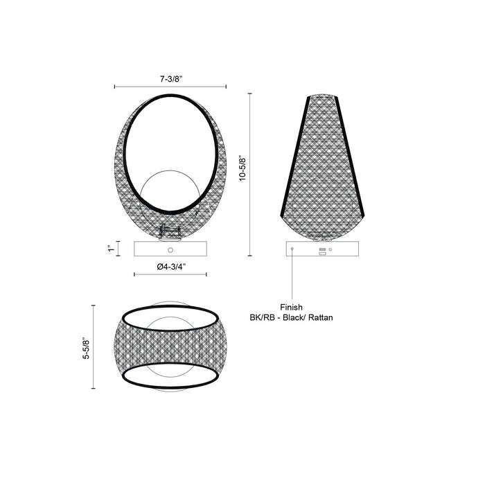 Lanai LED Table Lamp Black/Opal Glass-Lamps-Kuzco Lighting-Lighting Design Store