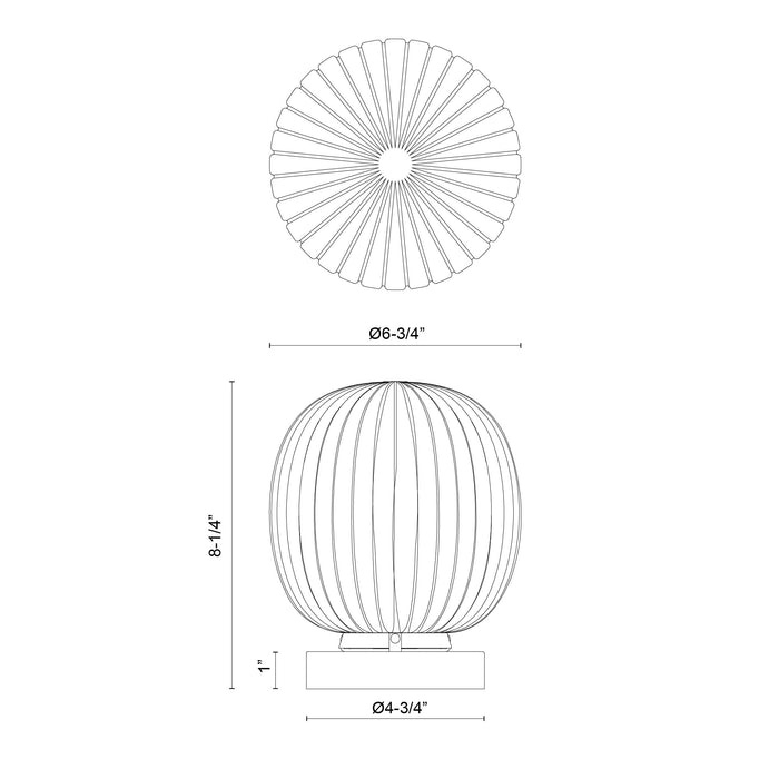 Cherise One Light Table Lamp Brushed Gold/Glossy Ribbed Opal Glass-Lamps-Alora-Lighting Design Store