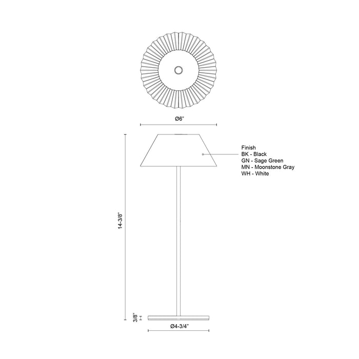 Zola LED Table Lamp Moonstone Gray-Lamps-Kuzco Lighting-Lighting Design Store
