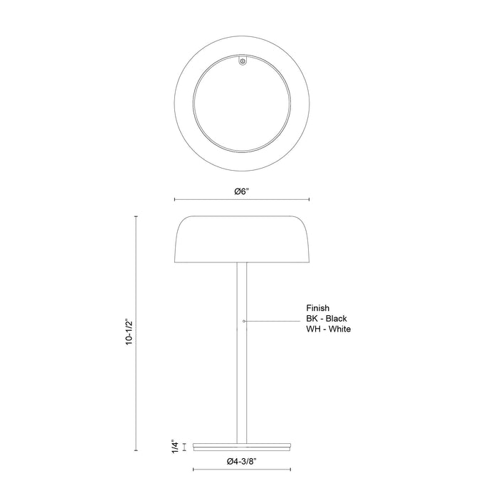 Brilla LED Table Lamp Black-Lamps-Kuzco Lighting-Lighting Design Store