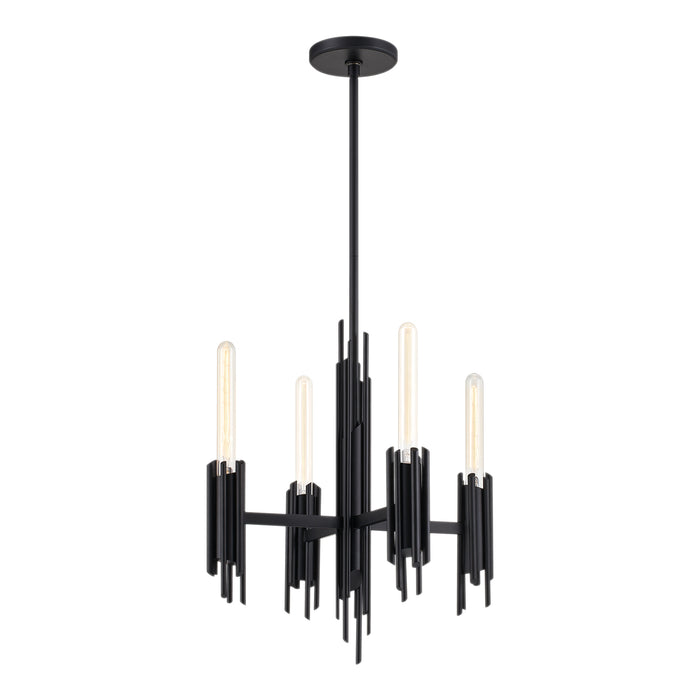Torres Four Light Chandelier Matte Black-Mid. Chandeliers-Alora-Lighting Design Store