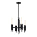 Torres Four Light Chandelier Matte Black-Mid. Chandeliers-Alora-Lighting Design Store