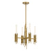 Torres Four Light Chandelier Vintage Brass-Mid. Chandeliers-Alora-Lighting Design Store