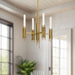 Torres Four Light Chandelier Vintage Brass-Mid. Chandeliers-Alora-Lighting Design Store