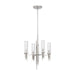 Torres Four Light Chandelier Polished Nickel/Ribbed Glass-Mini Chandeliers-Alora-Lighting Design Store