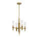 Torres Four Light Chandelier Ribbed Glass/Vintage Brass-Mini Chandeliers-Alora-Lighting Design Store