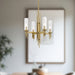Torres Four Light Chandelier Ribbed Glass/Vintage Brass-Mini Chandeliers-Alora-Lighting Design Store