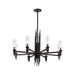Torres Eight Light Chandelier Clear Ribbed Glass/Matte Black-Mid. Chandeliers-Alora-Lighting Design Store