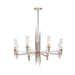 Torres Eight Light Chandelier Polished Nickel/Ribbed Glass-Mid. Chandeliers-Alora-Lighting Design Store