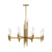 Torres Eight Light Chandelier Ribbed Glass/Vintage Brass-Mid. Chandeliers-Alora-Lighting Design Store
