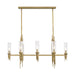 Torres Eight Light Pendant Ribbed Glass/Vintage Brass-Linear/Island-Alora-Lighting Design Store