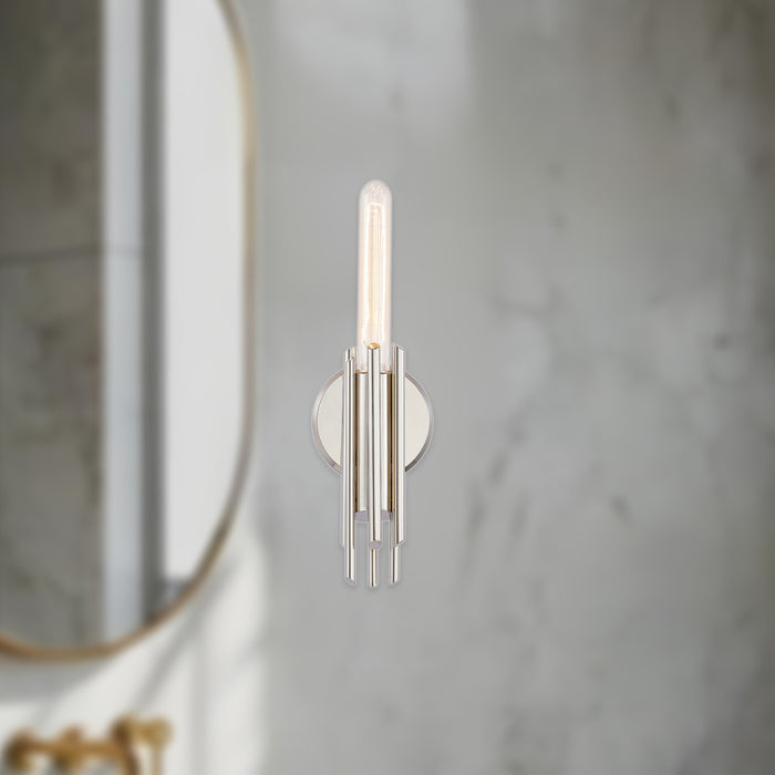Torres One Light Vanity Polished Nickel-Sconces-Alora-Lighting Design Store
