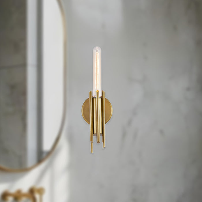 Torres One Light Vanity Vintage Brass-Sconces-Alora-Lighting Design Store