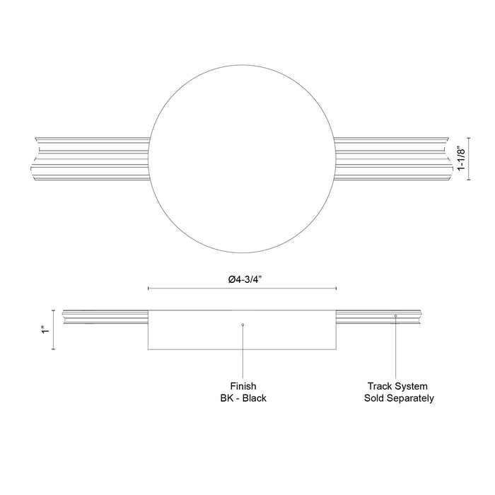 Trilo Track Track Canopy and Driver Cover Black-Track-Kuzco Lighting-Lighting Design Store