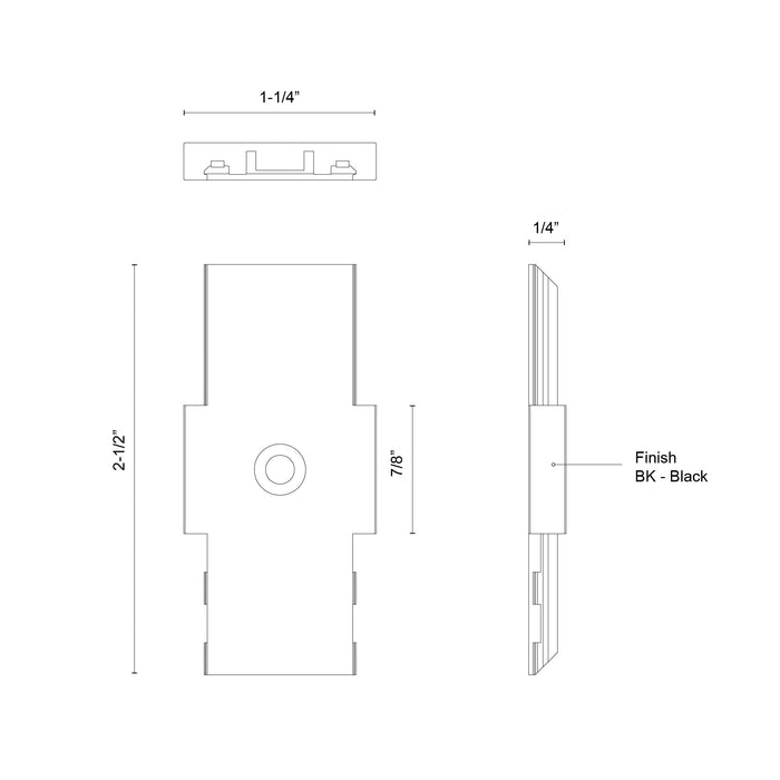 Trilo Track Track I-Connector Black-Track-Kuzco Lighting-Lighting Design Store