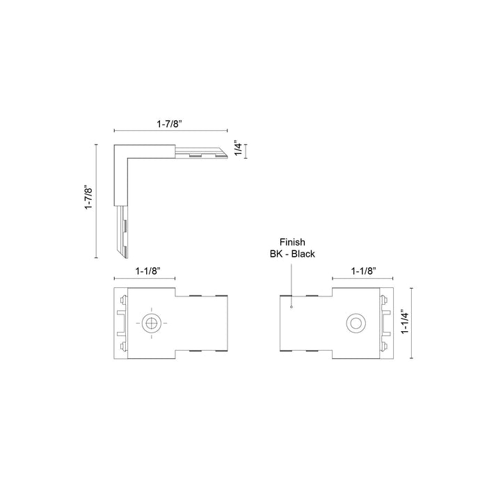 Trilo Track Track Wall Connector Black-Track-Kuzco Lighting-Lighting Design Store