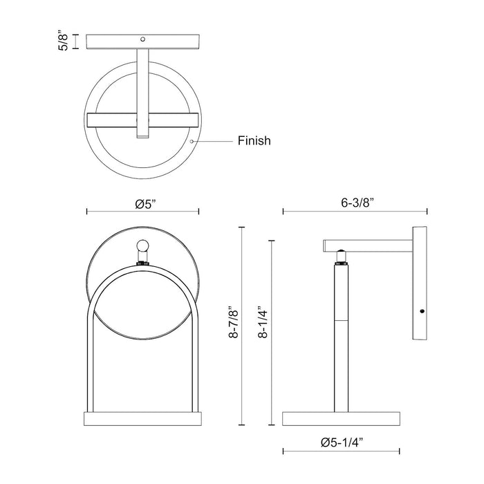 Trek LED Wall Sconce Black-Exterior-Kuzco Lighting-Lighting Design Store