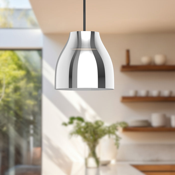 Trinity LED Pendant Black/Chrome-Mini Pendants-Kuzco Lighting-Lighting Design Store