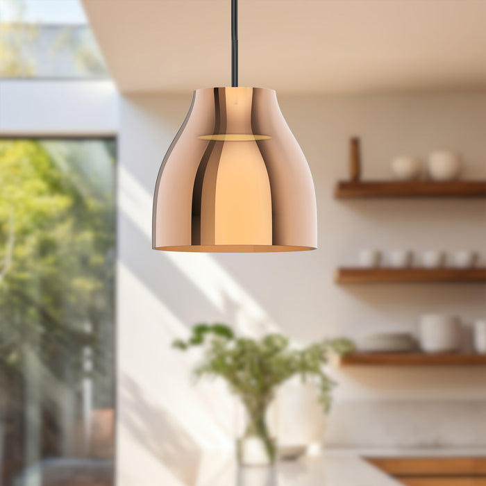 Trinity LED Pendant Black/Copper-Mini Pendants-Kuzco Lighting-Lighting Design Store