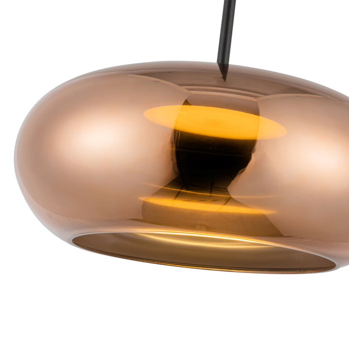 Trinity LED Pendant Black/Copper-Pendants-Kuzco Lighting-Lighting Design Store