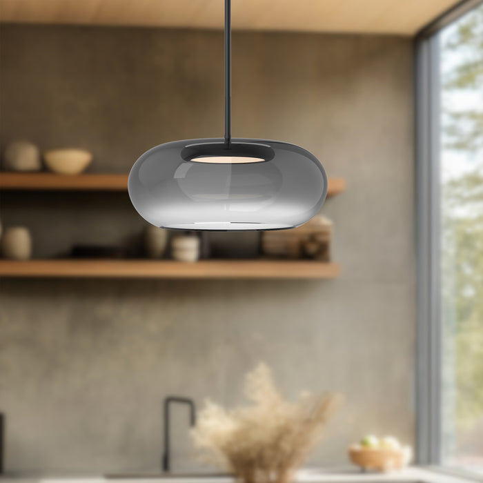 Trinity LED Pendant Black/Smoked-Pendants-Kuzco Lighting-Lighting Design Store