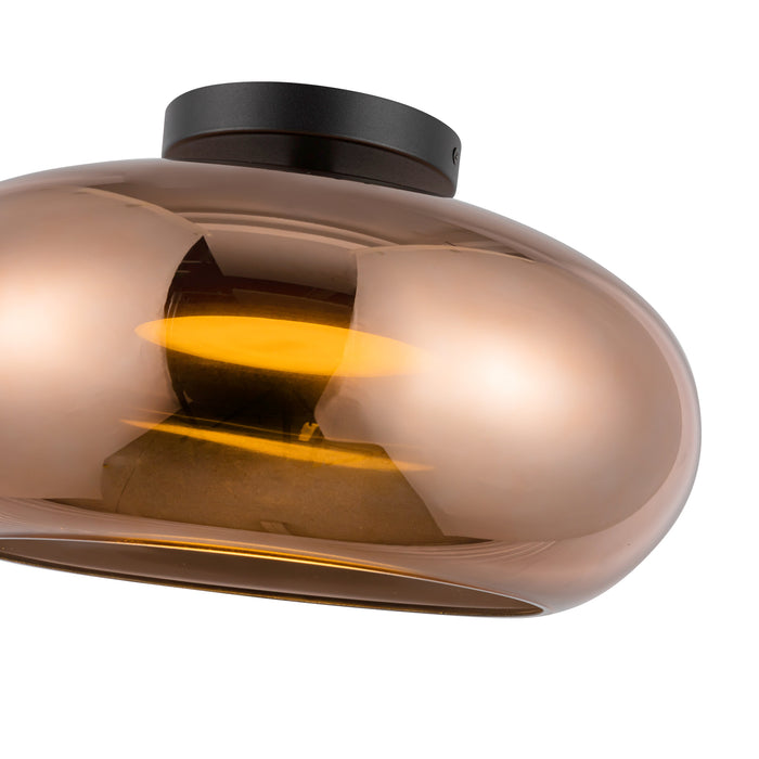 Trinity LED Semi-Flush Mount Black/Copper-Semi-Flush Mts.-Kuzco Lighting-Lighting Design Store