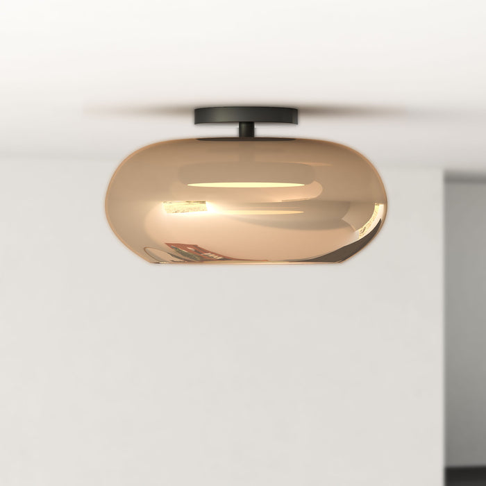 Trinity LED Semi-Flush Mount Black/Copper-Semi-Flush Mts.-Kuzco Lighting-Lighting Design Store