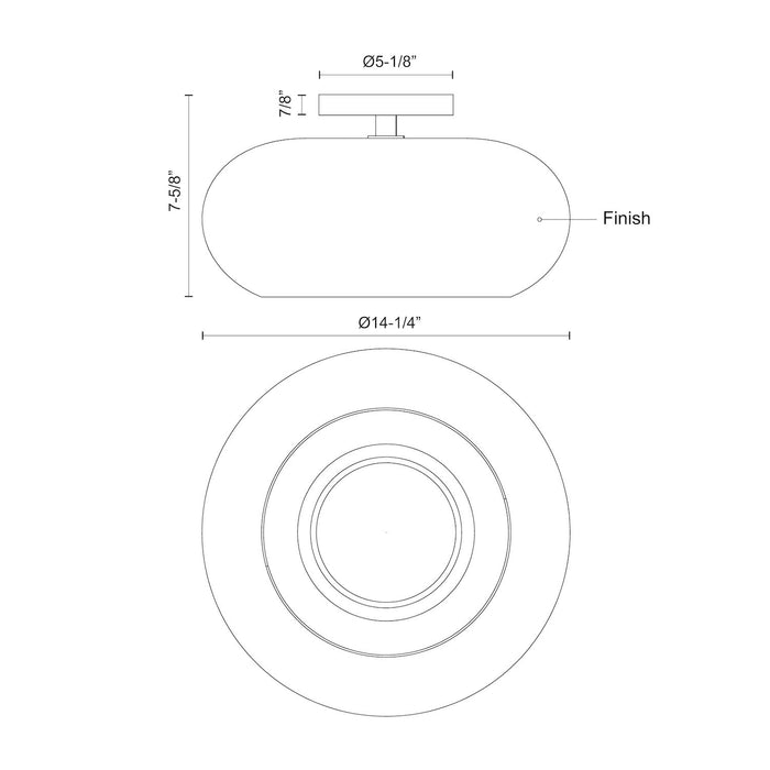 Trinity LED Semi-Flush Mount Black/Chrome-Semi-Flush Mts.-Kuzco Lighting-Lighting Design Store