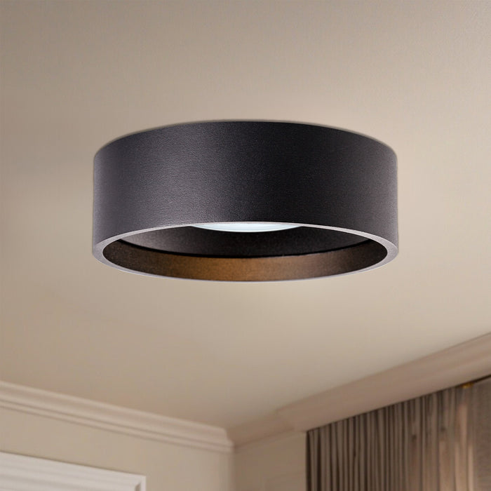 Trenton LED Flush Mount Black-Flush Mounts-Kuzco Lighting-Lighting Design Store