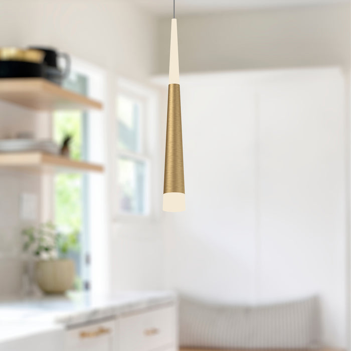 Ultra LED Pendant Brushed Gold-Mini Pendants-Kuzco Lighting-Lighting Design Store