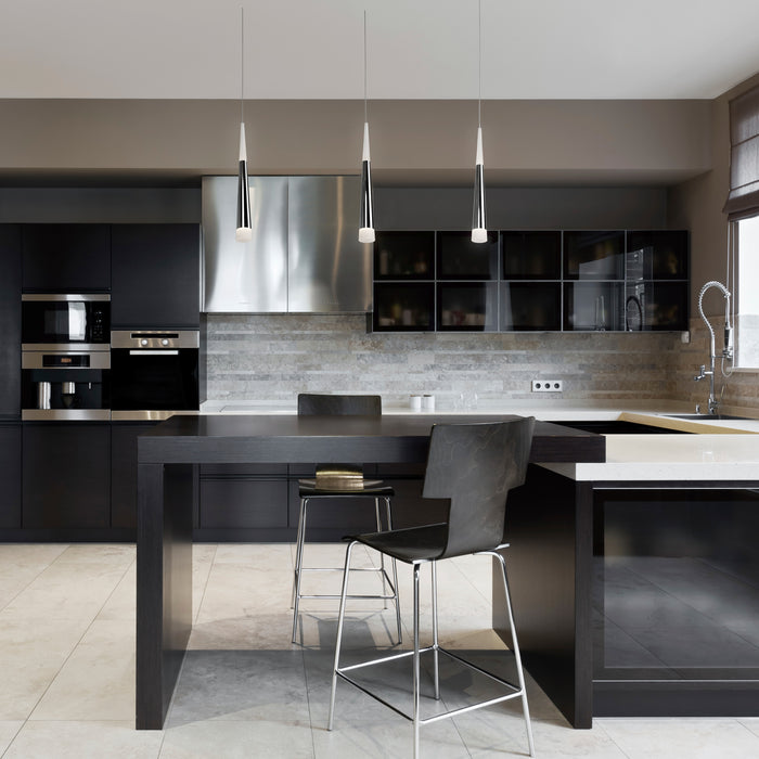 Ultra LED Pendant Chrome-Mini Pendants-Kuzco Lighting-Lighting Design Store