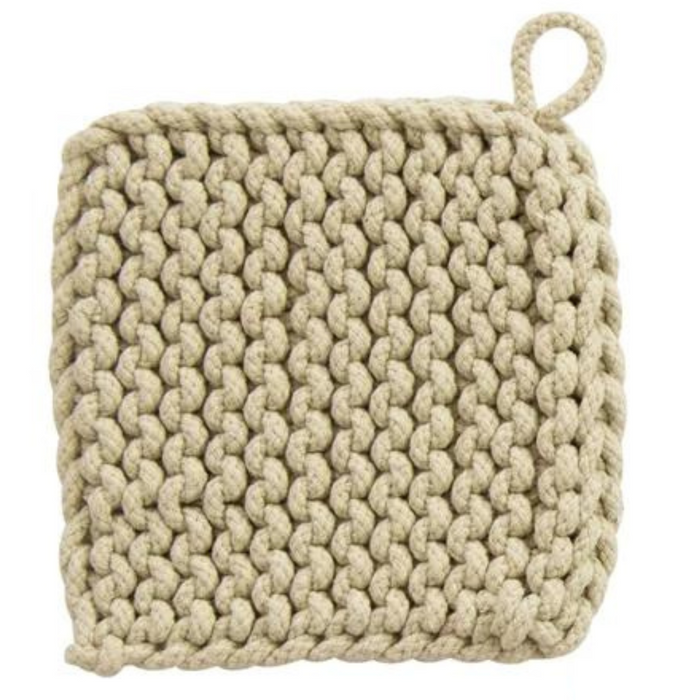 Seafoam Cotton Crocheted Potholder-Home Accents-Creative Co-Op-Lighting Design Store