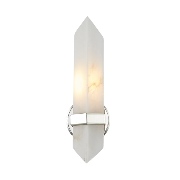 Valencia One Light Vanity Polished Nickel/Alabaster-Sconces-Alora-Lighting Design Store