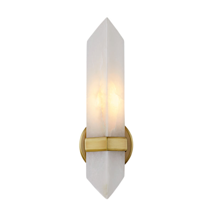 Valencia One Light Vanity Vintage Brass/Alabaster-Sconces-Alora-Lighting Design Store