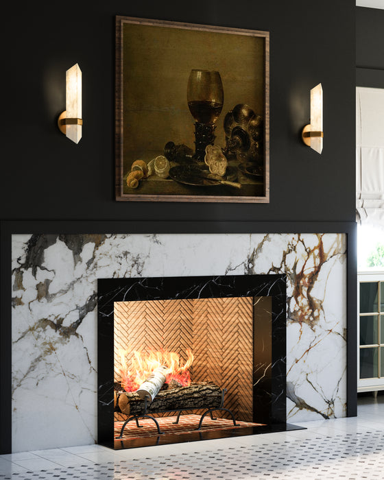 Valencia One Light Vanity Vintage Brass/Alabaster-Sconces-Alora-Lighting Design Store